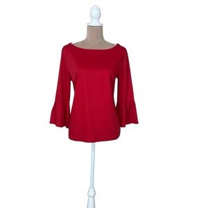 NWT Talbots Red Bell Sleeve Blouse (TSE)